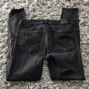 American eagle black ripped jeans